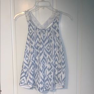 COPY - Youth blue and white top with Lacey straps